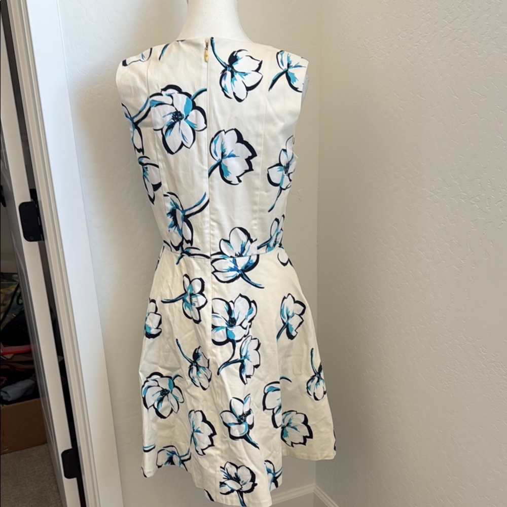 Draper James White and Blue Sleeveless V-Neck Sundress - Picture 3 of 5